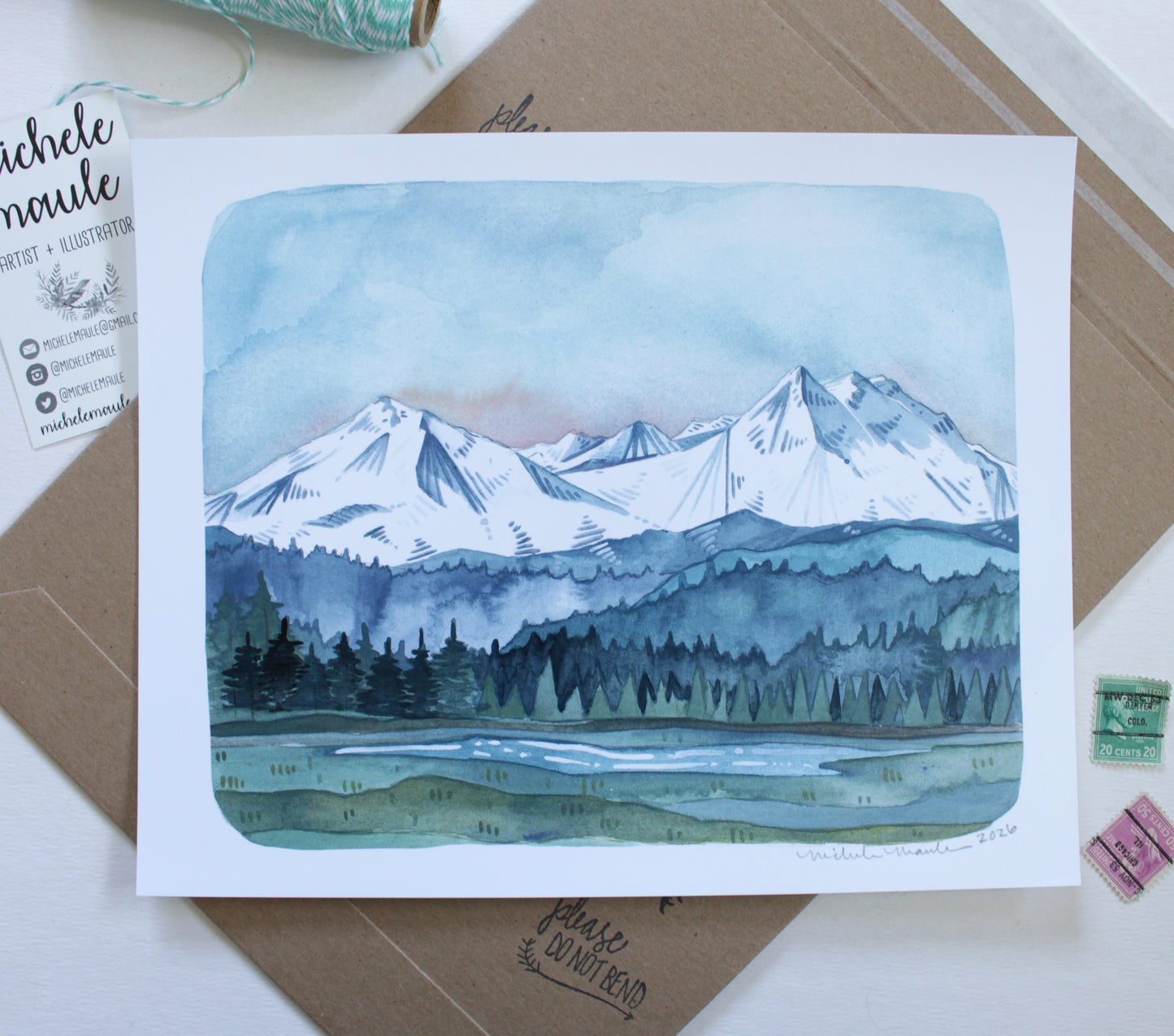 Three Sisters Mountain Range Reproduction 8x10 Print