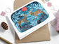 Happy Holidays Two Deer Blank Greeting Card