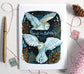 Hand Drawn White Owl Peace on Earth Greeting Card