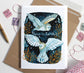 Hand Drawn White Owl Peace on Earth Greeting Card