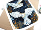 Hand Drawn and Painted Two White Barn Owls at Night