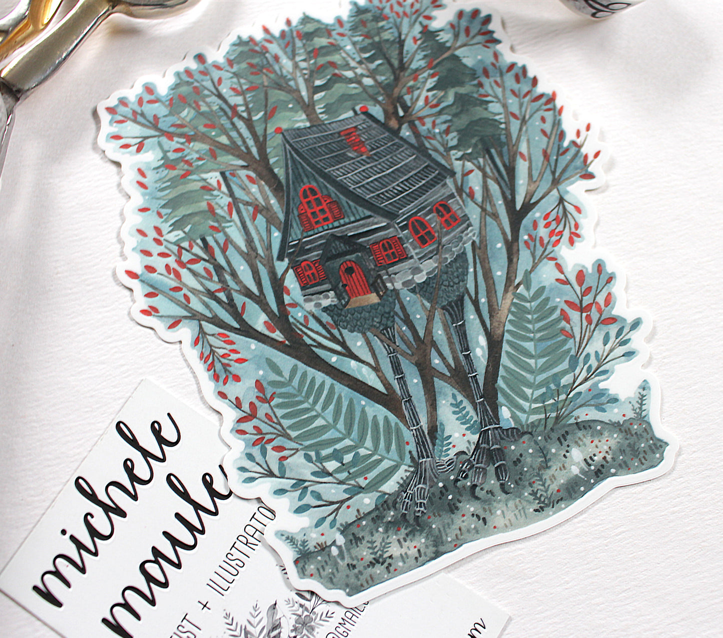 Witchy Baba Yaga Vinyl Sticker for Your Collection