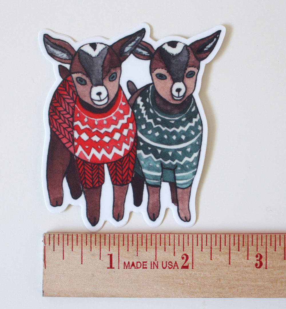 Baby Goats in Sweaters Vinyl Sticker Decal