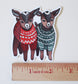 Set of Three Baby Goats in Sweaters Stickers