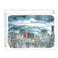 Portland Oregon Holiday Card: City Skyline Illustration