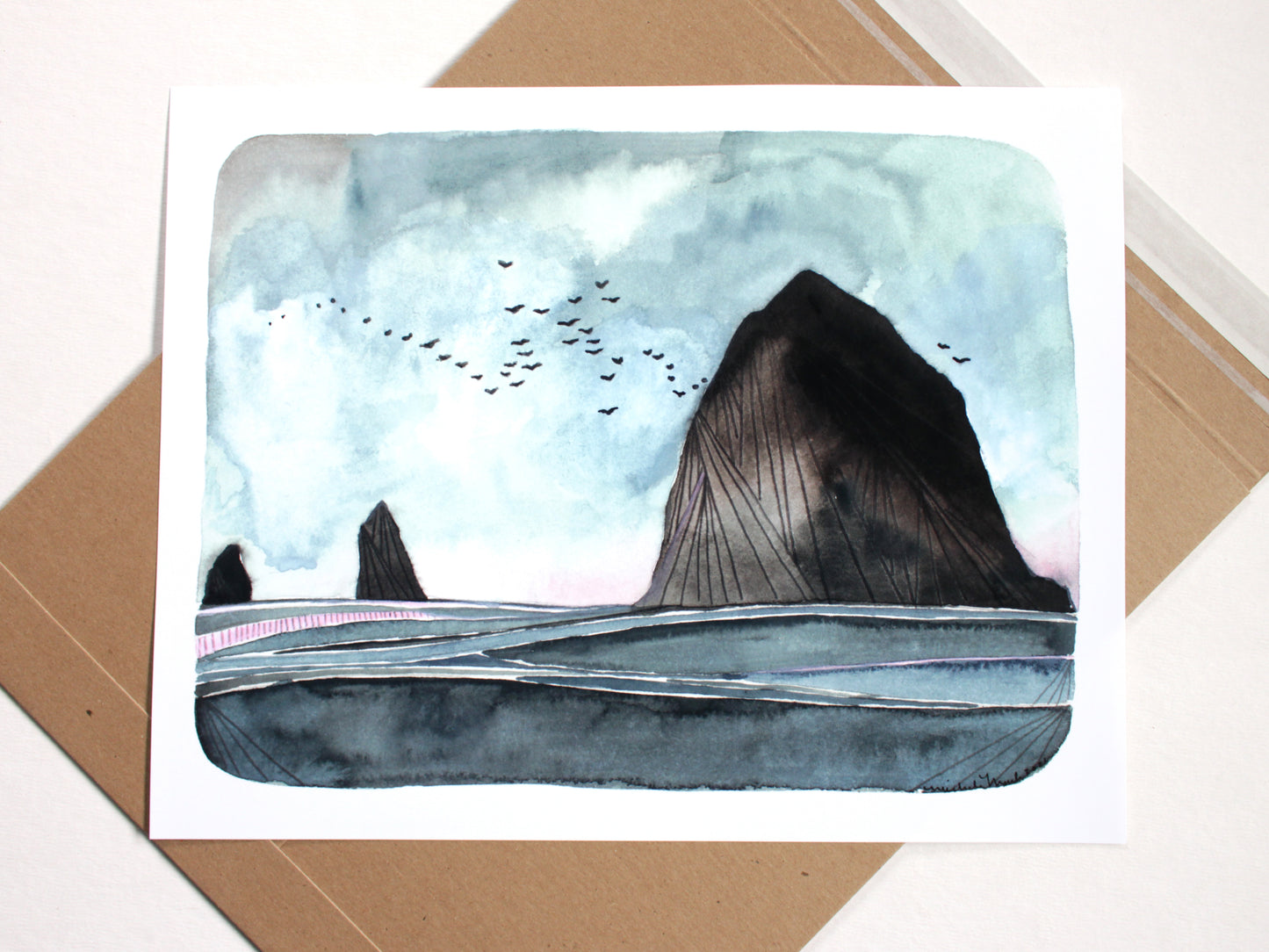 Oregon Landscape Print of Painting - 11x14" Cannon Beach