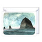 Oregon Coast Art Card featuring Haystack Rock - Blank Inside