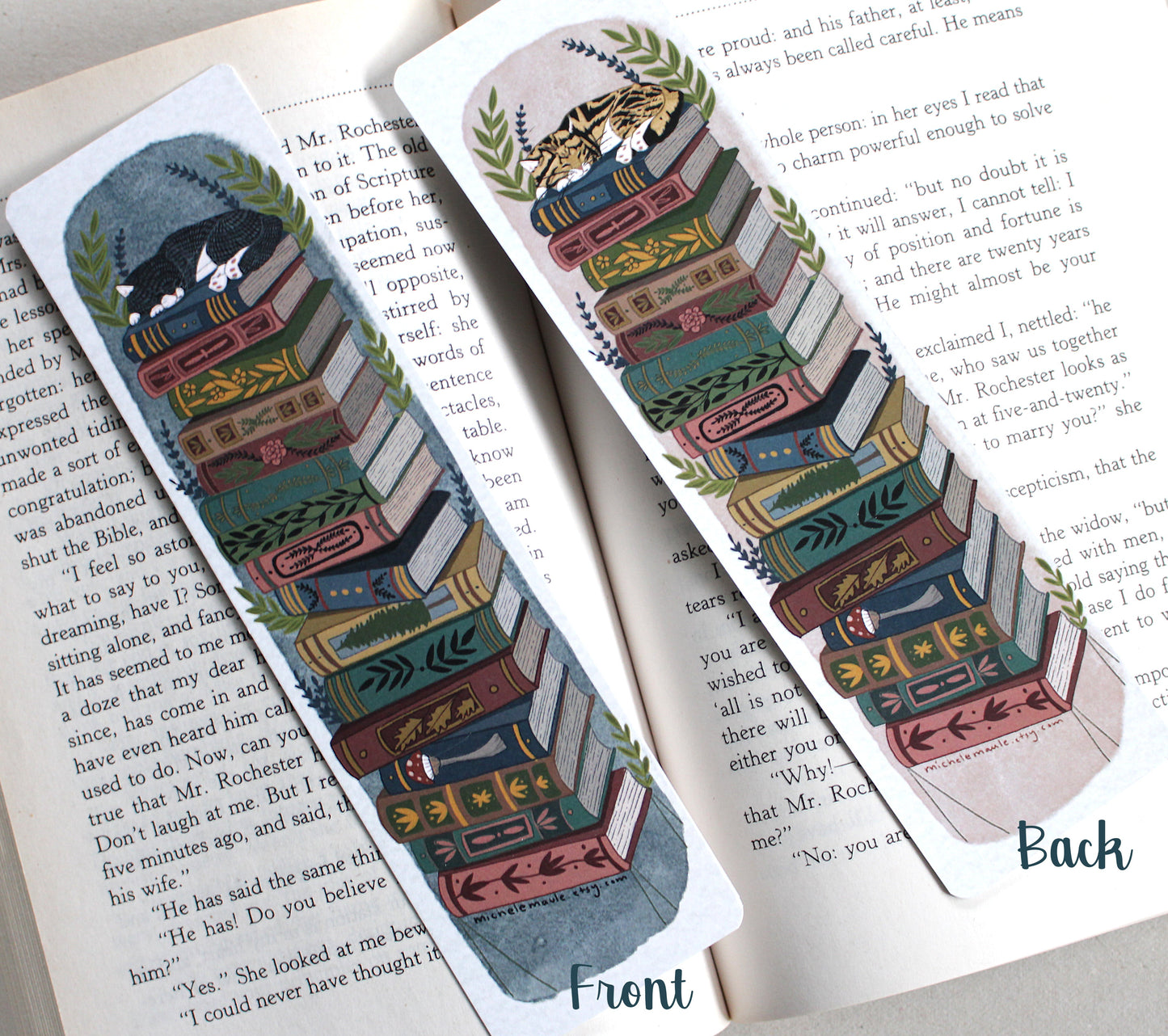 Set of Four Hand Illustrated Garden Bookmarks