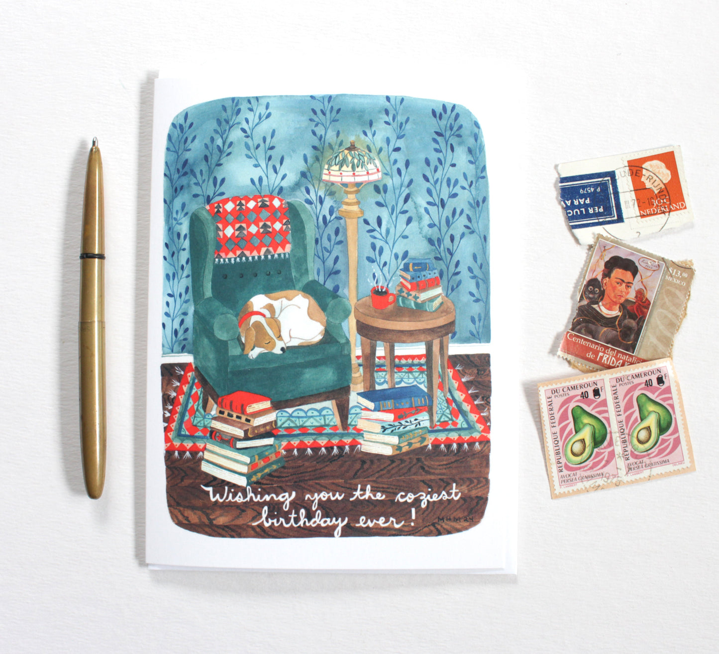 Cozy Birthday Greeting Card for an Avid Reader