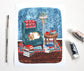 Illustration Art Print of a Cozy Library Dog 8x10"