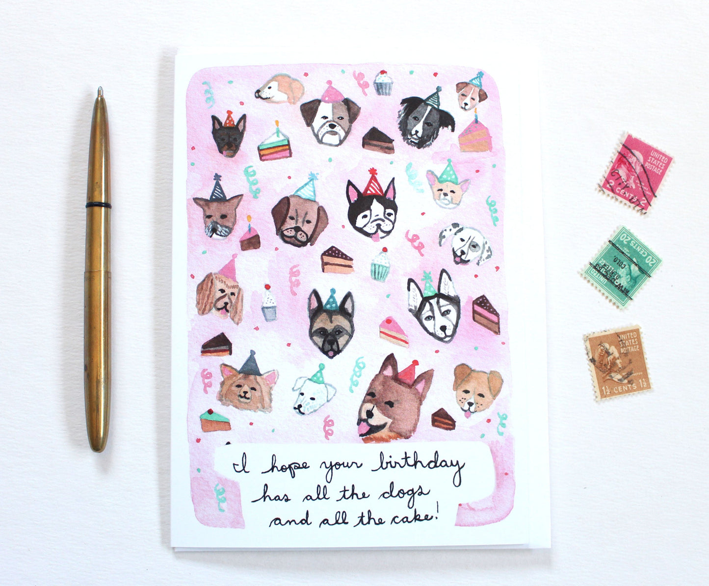 Blank Illustrated Birthday Card - All the Dogs