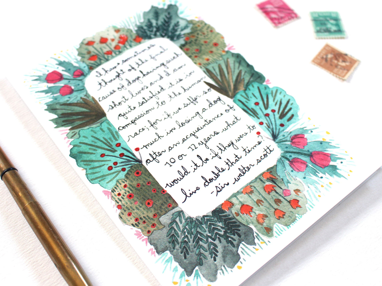 Dog Sympathy Card - Sir Walter Scott Quote