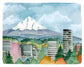 Portland, Oregon Cityscape Print - Artwork for Walls and Decor