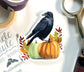 Crow with Pumpkin Halloween and Autumn Sticker