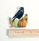 Crow with Pumpkin Halloween and Autumn Sticker