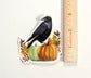 Crow with Pumpkin Halloween and Autumn Sticker