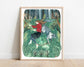 Illustrated Print of a Woman and Her Wolf Familiar