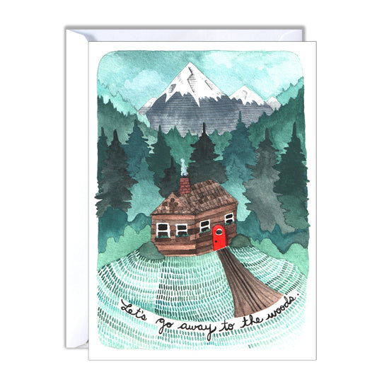 Let's Go Away to the Woods Illustrated Blank Greeting Card