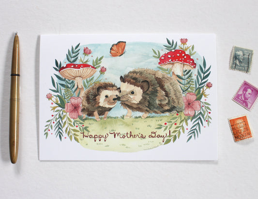 Mother's Day Card - Two Little Hedgehogs