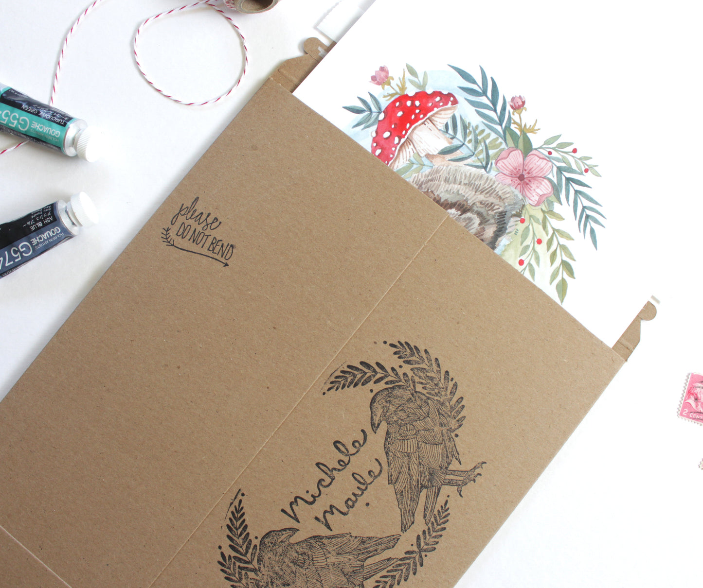 Garden Hedgehog Hand Illustrated Art Print 8x10"