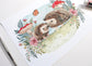 Garden Hedgehog Hand Illustrated Art Print 8x10"