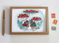 Set of Five Blank  Holiday Cards - Happy Holiday Mice