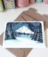 Mt Hood Winter Wonderland Blank Greeting Card