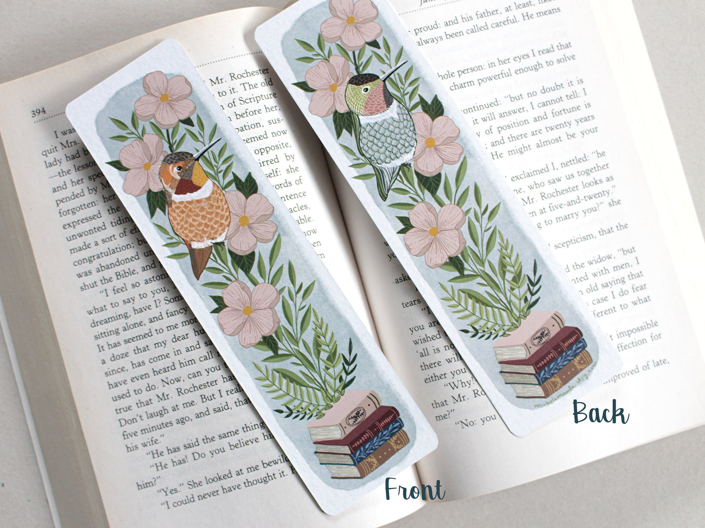 Illustrated Hummingbird Bookmark