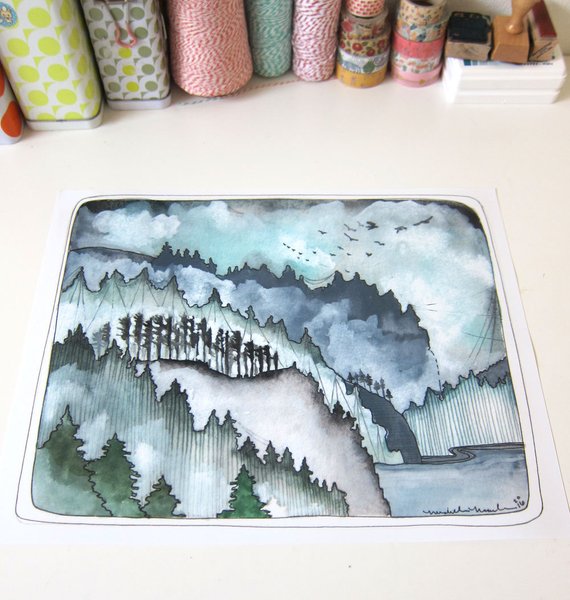 Pacific Northwest Coast 11x14" Art Print