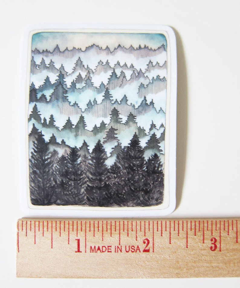 Forest Vinyl Sticker - Misty Northwest Forest