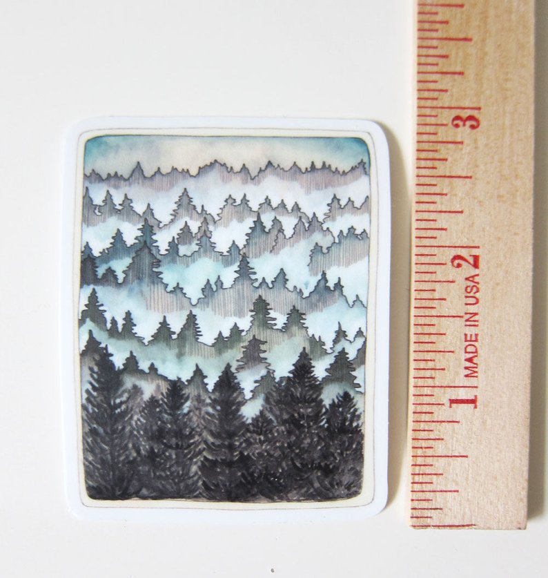 Forest Vinyl Sticker - Misty Northwest Forest