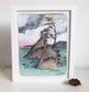 Hand Painted 8x10 Illustration Print of the Three Graces on the Oregon Coast
