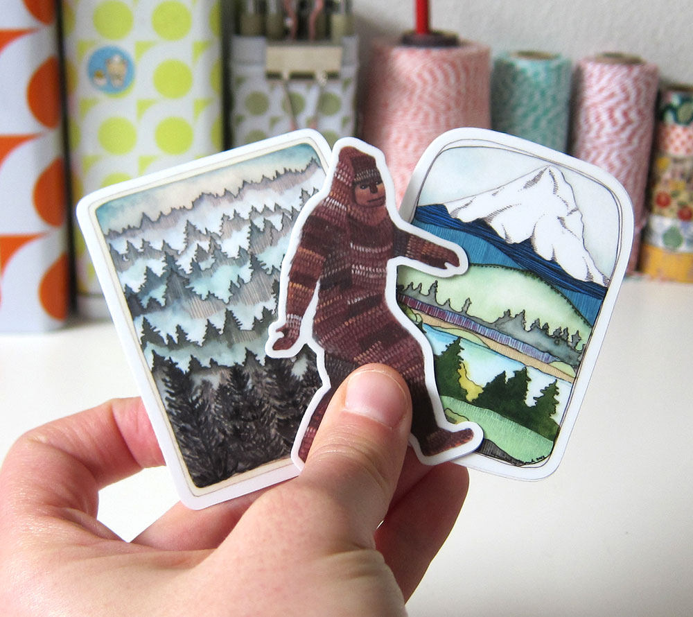Set of Three Northwest Stickers Set