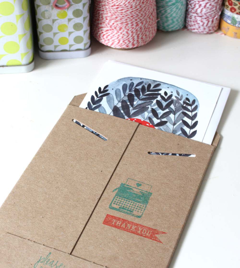 Hand Illustrated Blank Birthday Card - Mushroom House