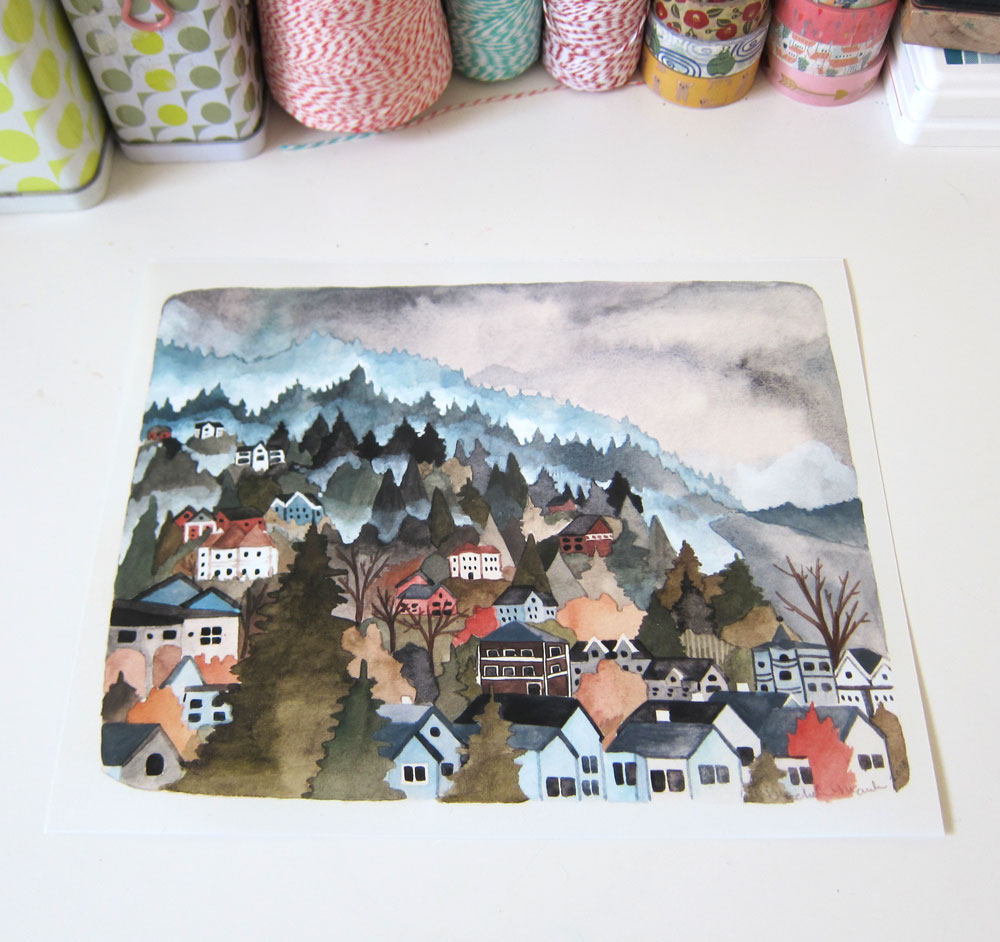 Pacific Northwest Hills Art Print of Original Painting