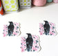 Set of Three Illustrated Crow and Blossoms Vinyl Stickers