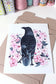 Illustrated Spring Cherry Blossoms with Black Crow 8x10 Print