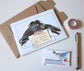 Hand Drawn Two Crows Blank Love Card
