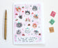 Blank Illustrated Birthday Card Kittens and Cake