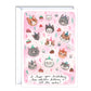 Blank Illustrated Birthday Card Kittens and Cake