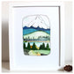 Mt Hood Oregon Illustrated 8x10" Art Print