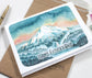 Hand Drawn, Hand Painted, Father's Day Card with Mt Hood View