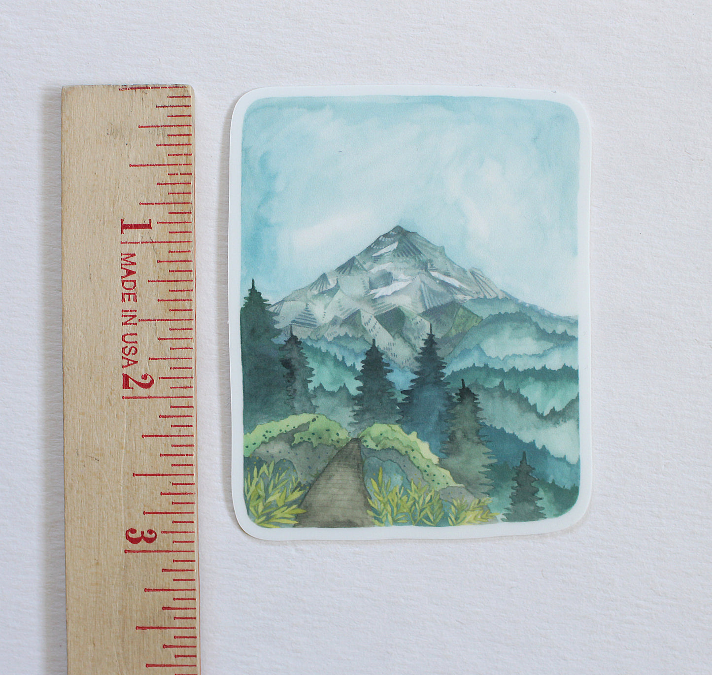 Set of Three Hand Illustrated  Vinyl Stickers - Three Views of Mt Hood