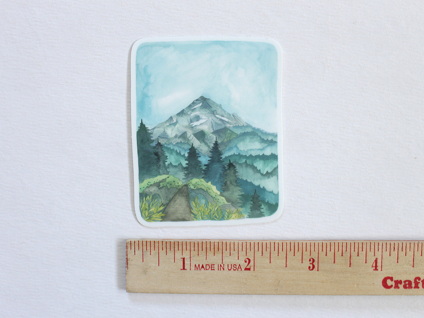 Set of Three Hand Illustrated  Vinyl Stickers - Three Views of Mt Hood
