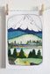 Hand Illustrated Mt Hood Oregon Postcard