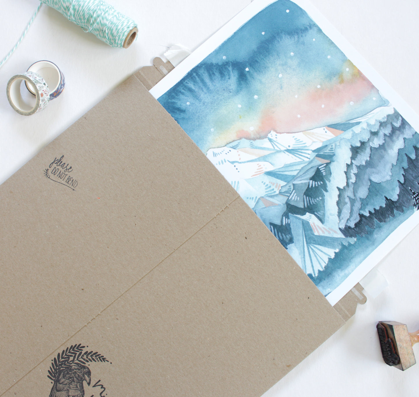 Illustrated Mt Hood Sunrise Print - 11x14"