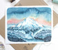 Illustrated Mt Hood Sunrise Print - 11x14"