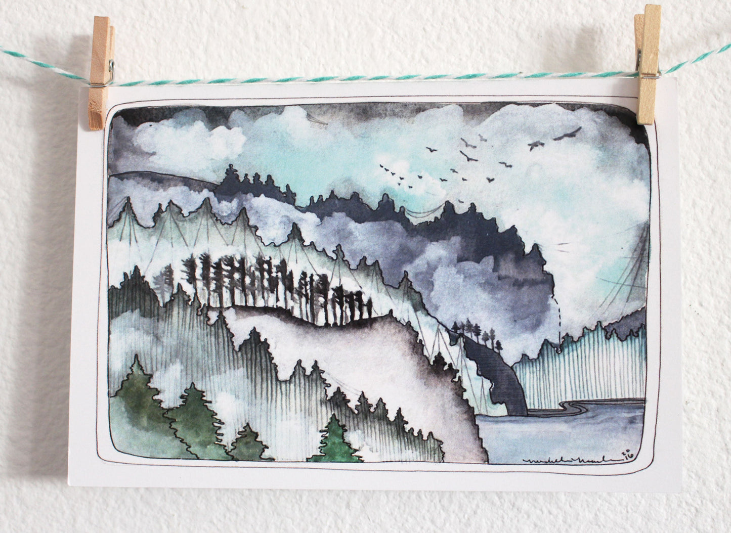 Pacific Northwest Coast Illustrated Postcard