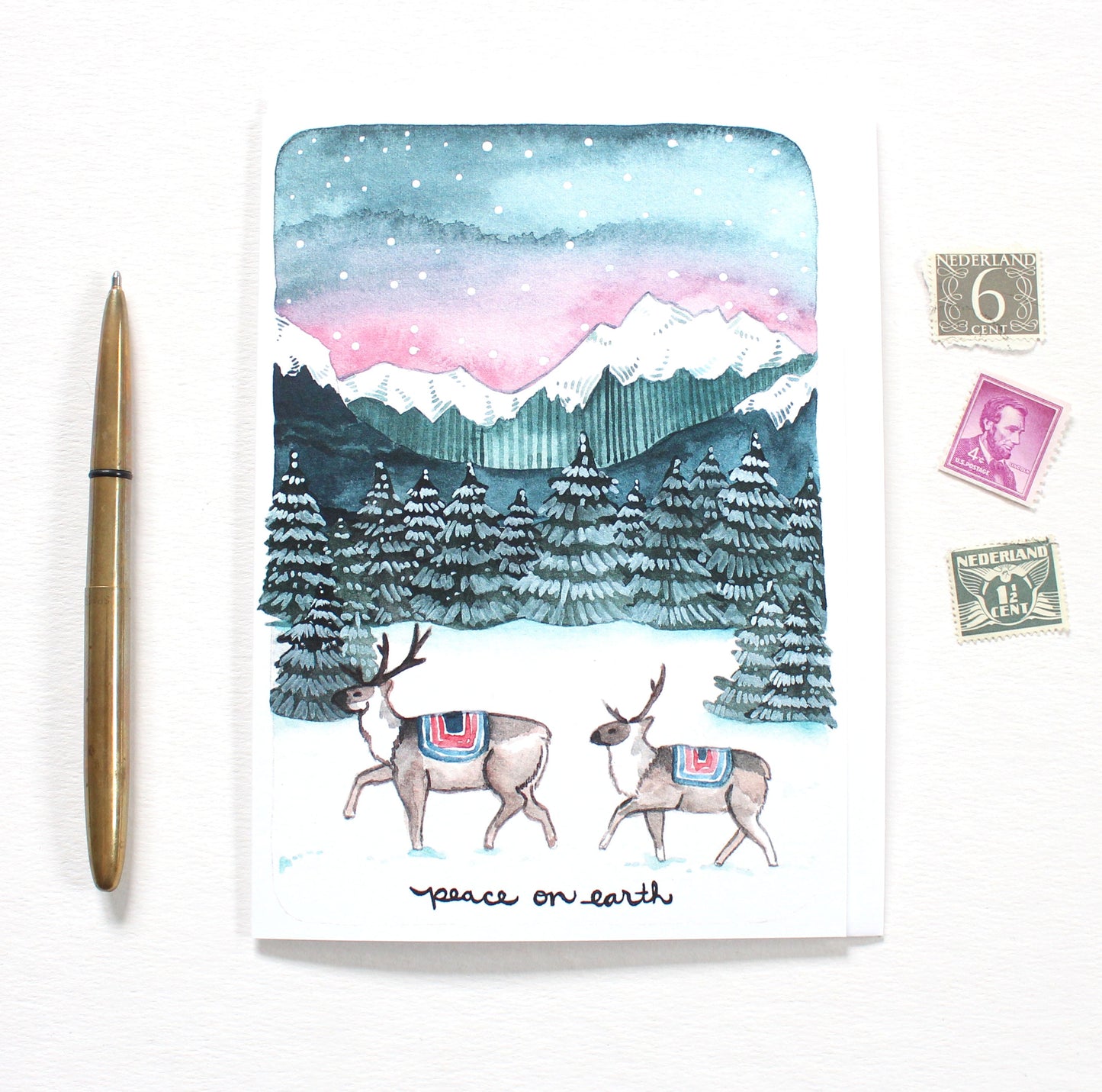 Blank Winter Scene Card - Peace on Earth