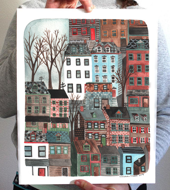 11x14 Print - Pittsburgh Row Homes